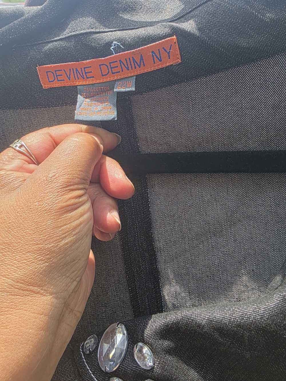 DEVINE DENIM NY Black Jacket with Embellished Buttons